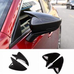 For Mazda3 Mazda 3 2019 2020 2021 Car Rearview Mirror Cover Reflector Mirror Modified Horns Carbon Fiber Shell Car Accessories - C כיסוי מראות באטמן סטייל למאזדה 3 