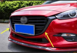 אביזרים לרכב מאזדה אביזרים למאזדה 2/3/6/CX-5 For Mazda 3 AXELA 2017 2019 High quality ABS Chrome Front grille Decorative strip Anti scratch protection Car styling מסגרת לגריל מאזדה 3 2017 עד 2019