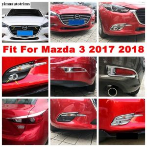 ABS Chrome Exterior Refit Kit Front / Rear Fog Lights / Door Handle / Bowl / Grille Grill Strip Cover Trim For Mazda 3 2017 2018 קיט ניקלים למאזדה 3 