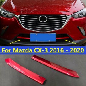 Auto Styling Front Head Bottom Below Grille Grill Strip Decoration Cover Trim For Mazda CX 3 CX3 2016   2020 Red / Silver - כיסוי פס לגריל מאזדה CX-3