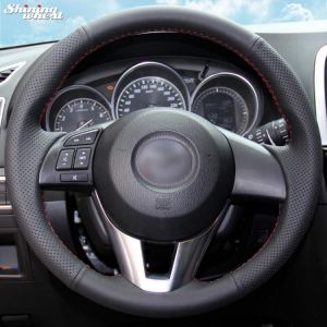 Shining wheat Hand stitched Black Artificial leather Steering Wheel Cover for Mazda CX 5 CX5 Atenza 2014 New Mazda 3 CX 3 2016 כיסוי להגה מאזדה 3