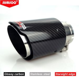Genuine  SUMSOO Universal Glossy 3k Carbon Fiber Exhaust Pipe Auto Styling Modification Muffler Straight Edge  Tips - סופיות לאגזוז איכותיות מומלצות למאזדה 