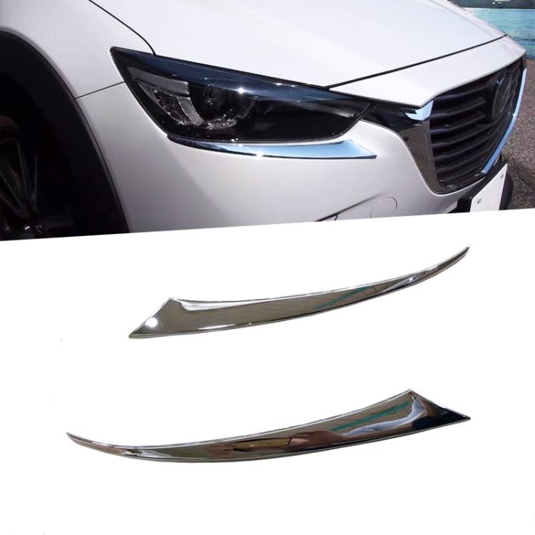 אביזרים לרכב מאזדה אביזרים למאזדה 2/3/6/CX-5 Chrome Parts Head Front Light Lamp Eyebrow Cover Trim Fit For Mazda CX 3 CX 3 2016 2017 2018 2019 CX3 Accessories Decoration